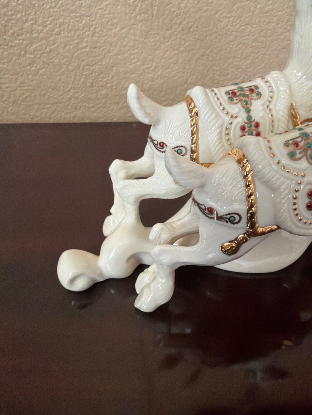 Lenox Dash Away All Reindeer Dasher & Dancer 24K Gold Porcelain MINT - No Box - Picture 6 of 14